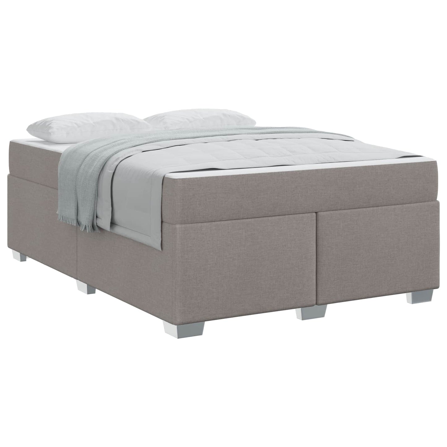 vidaXL Σκελετός Κρεβατιού με στρώμα Taupe 160 x 200 cm ύφασμα