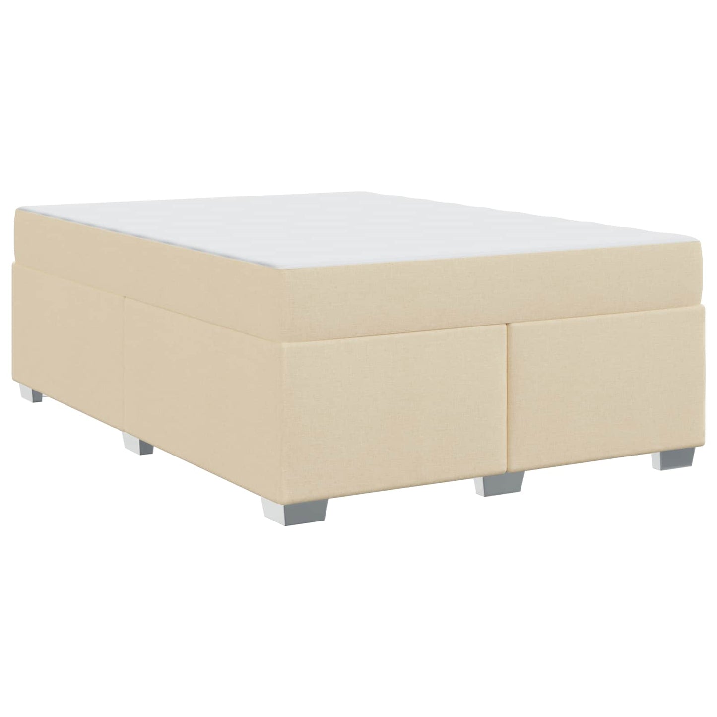 vidaXL Σκελετός Κρεβατιού με στρώμα Κρεμ 160 x 200 cm ύφασμα