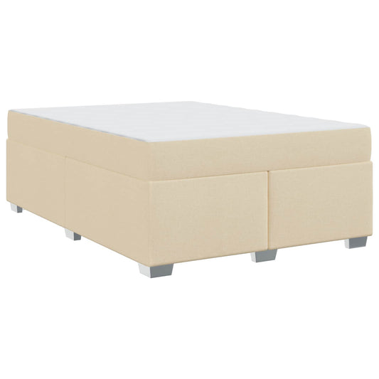 vidaXL Σκελετός Κρεβατιού με στρώμα Κρεμ 160 x 200 cm ύφασμα