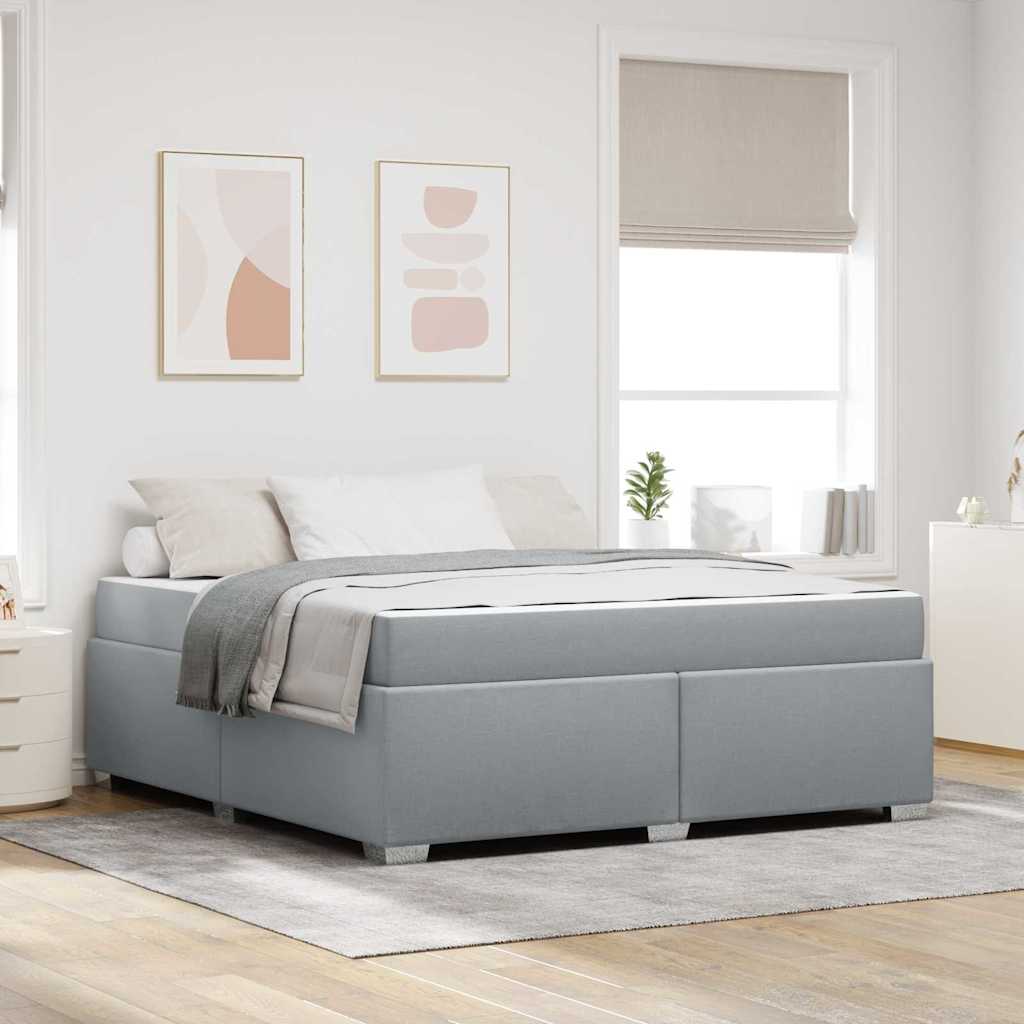 vidaXL Σκελετός Κρεβατιού Ανοιχτό γκρι 180 x 200 cm ύφασμα