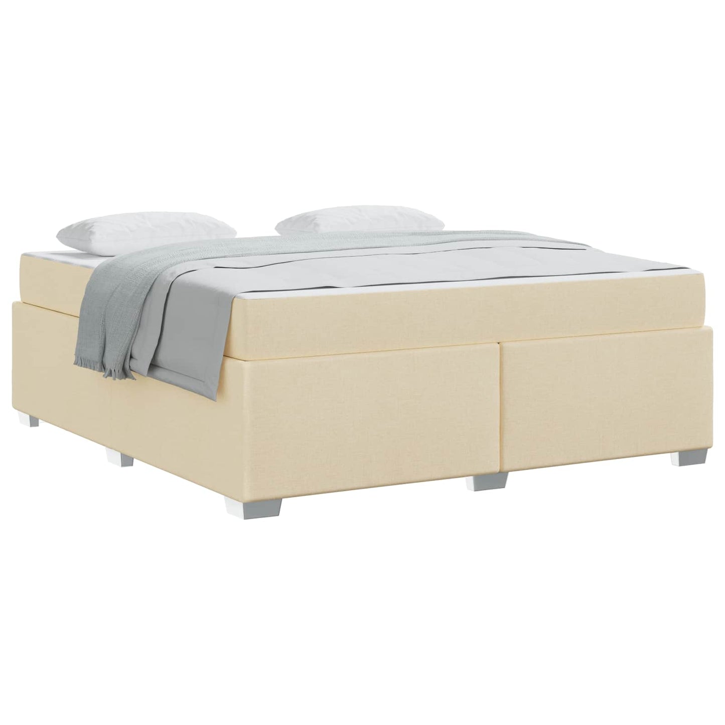 vidaXL Σκελετός Κρεβατιού με στρώμα Κρεμ 180 x 200 cm ύφασμα