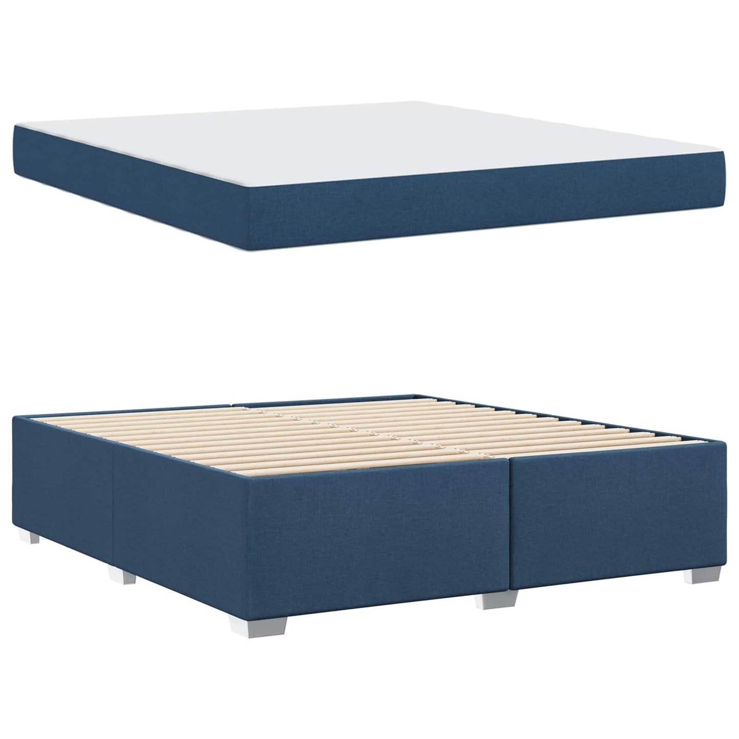 vidaXL Σκελετός Κρεβατιού με στρώμα Μπλε 180 x 200 cm ύφασμα