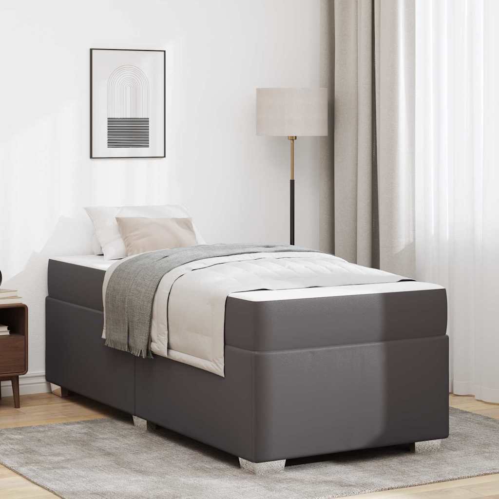vidaXL Σκελετός Κρεβατιού με στρώμα Γκρι 80 x 200 cm ύφασμα