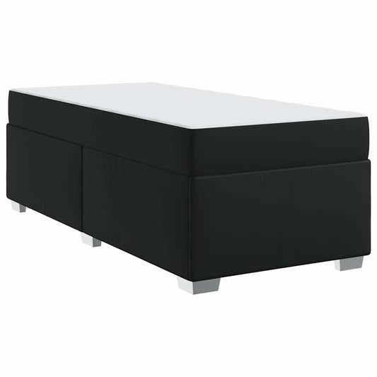 vidaXL Σκελετός Κρεβατιού Μαύρο 90 x 190 cm Τεχνητό δέρμα
