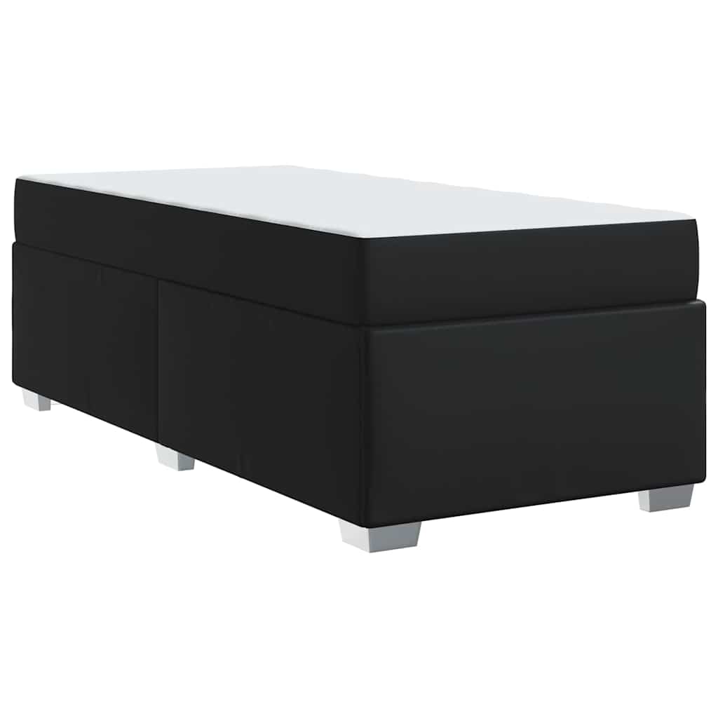 vidaXL Σκελετός Κρεβατιού Μαύρο 90 x 190 cm Τεχνητό δέρμα