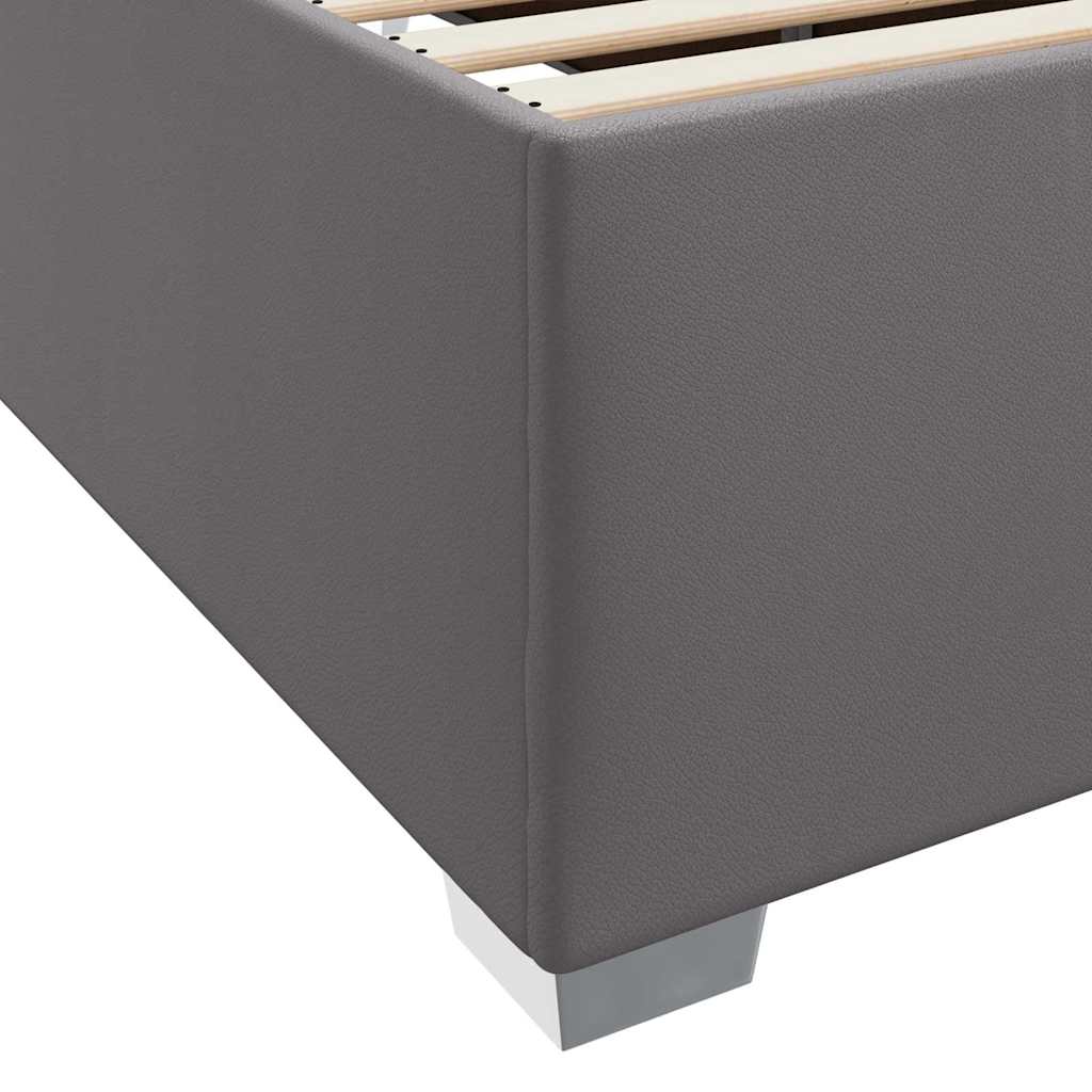 vidaXL Σκελετός Κρεβατιού με στρώμα Γκρι 90 x 190 cm ύφασμα
