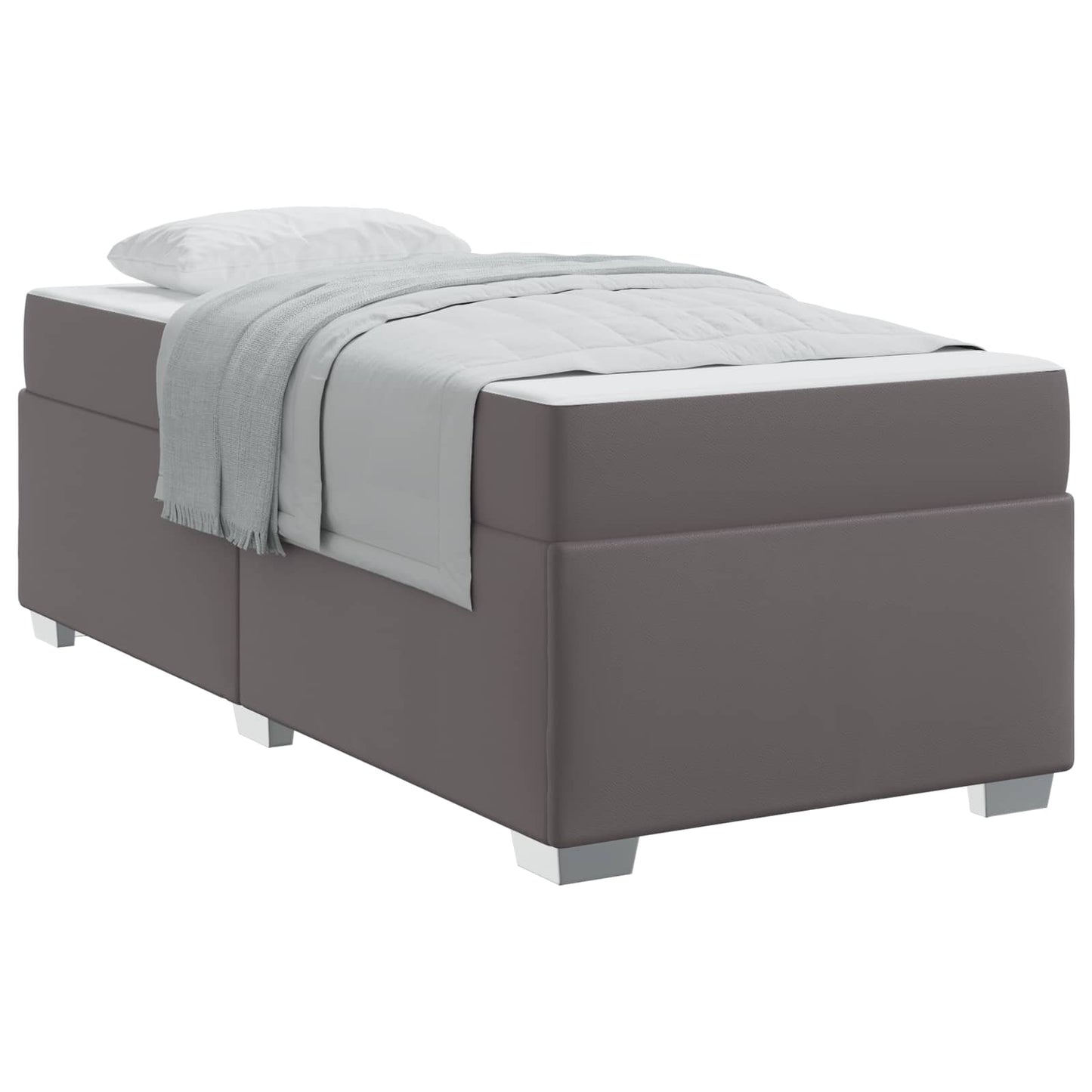 vidaXL Σκελετός Κρεβατιού με στρώμα Γκρι 90 x 190 cm ύφασμα