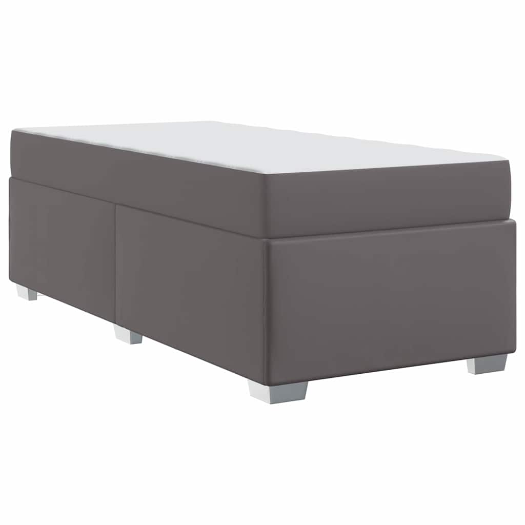 vidaXL Σκελετός Κρεβατιού με στρώμα Γκρι 90 x 190 cm ύφασμα