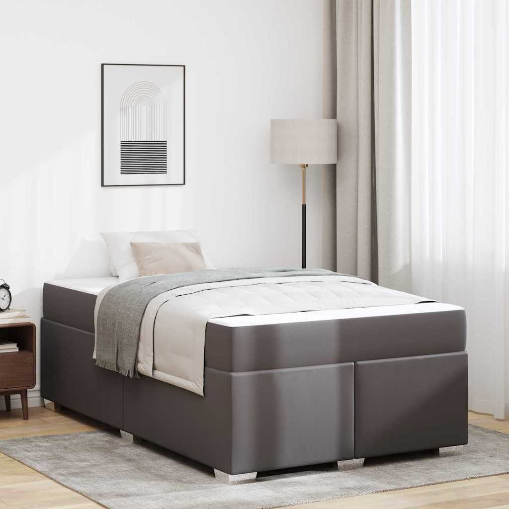 vidaXL Σκελετός Κρεβατιού με στρώμα Γκρι 120 x 190 cm ύφασμα