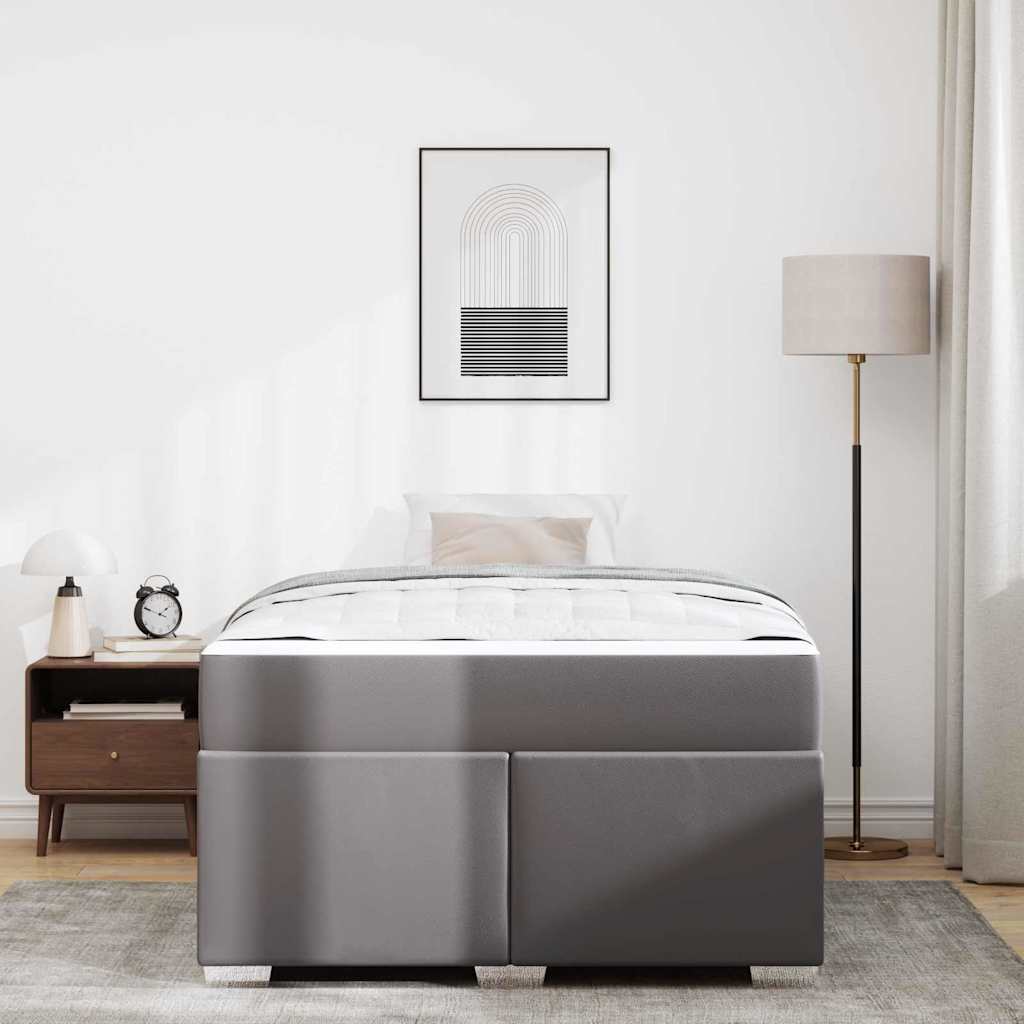 vidaXL Σκελετός Κρεβατιού με στρώμα Γκρι 120 x 190 cm ύφασμα