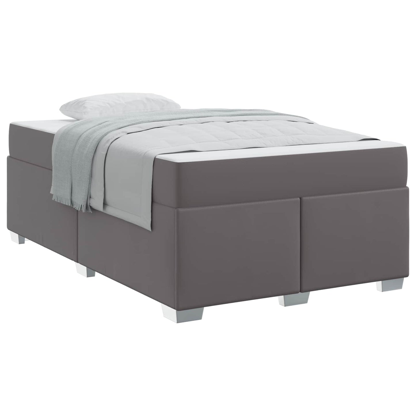vidaXL Σκελετός Κρεβατιού με στρώμα Γκρι 120 x 190 cm ύφασμα