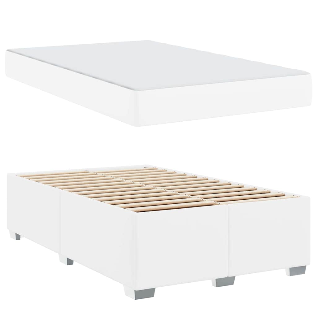 vidaXL Σκελετός Κρεβατιού με στρώμα Λευκό 120 x 200 cm ύφασμα