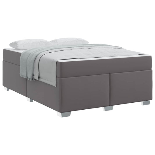 vidaXL Σκελετός Κρεβατιού με στρώμα Γκρι 140 x 200 cm ύφασμα
