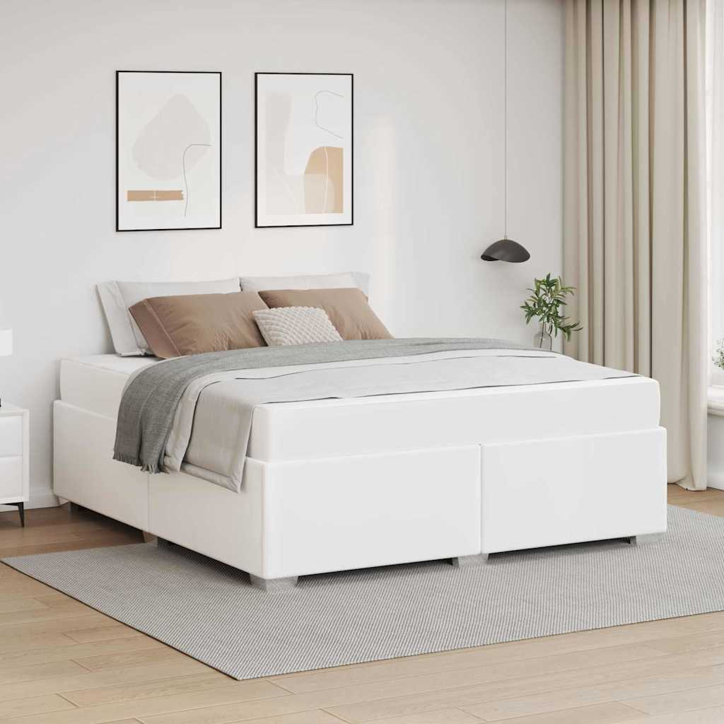 vidaXL Σκελετός Κρεβατιού Λευκό 160 x 200 cm Τεχνητό δέρμα