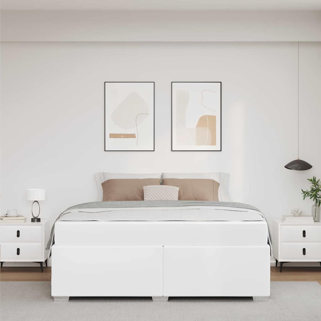 vidaXL Σκελετός Κρεβατιού Λευκό 160 x 200 cm Τεχνητό δέρμα