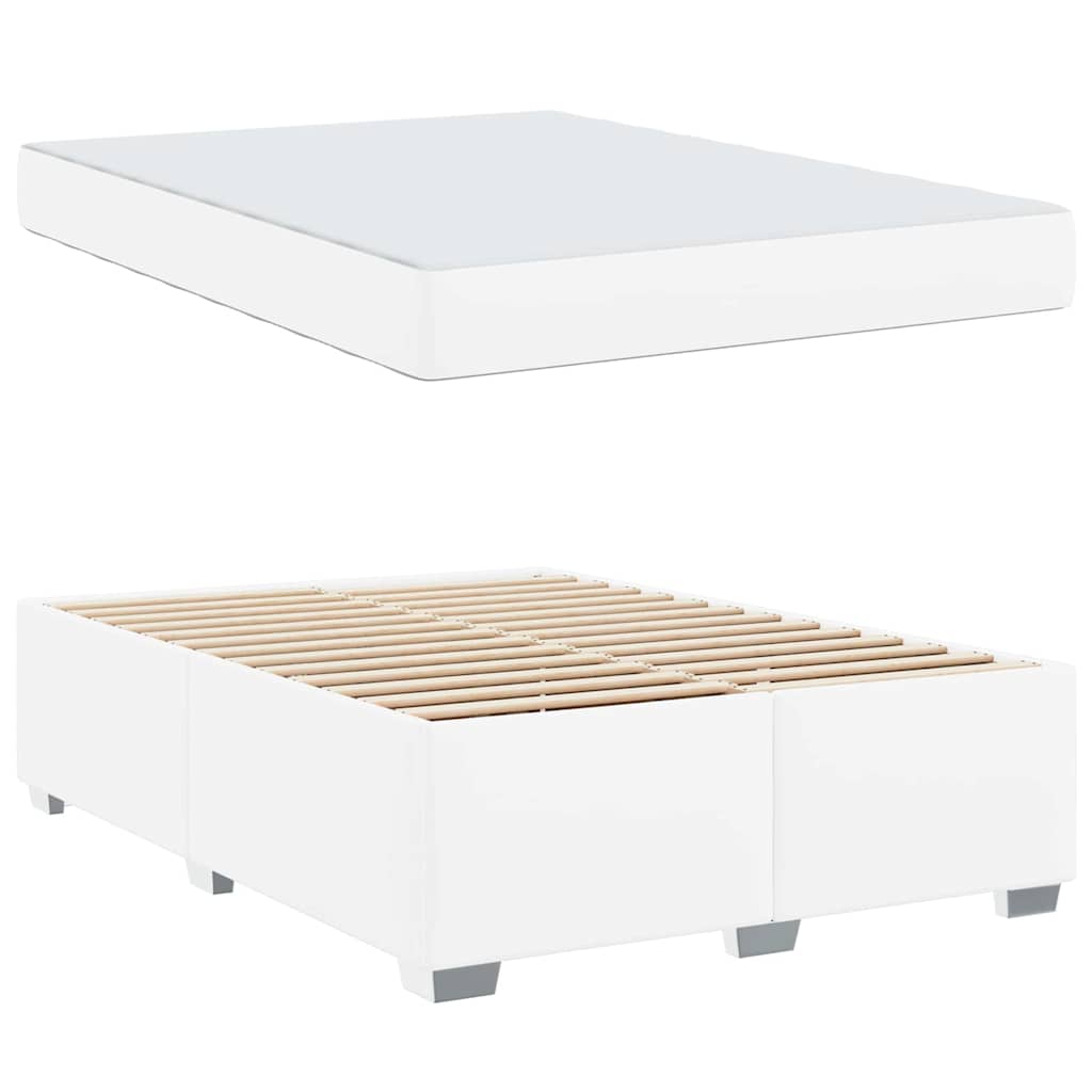vidaXL Σκελετός Κρεβατιού Λευκό 160 x 200 cm Τεχνητό δέρμα