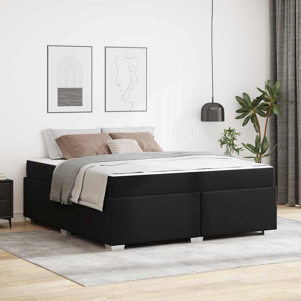 vidaXL Σκελετός Κρεβατιού με στρώμα Μαύρο 180 x 200 cm ύφασμα