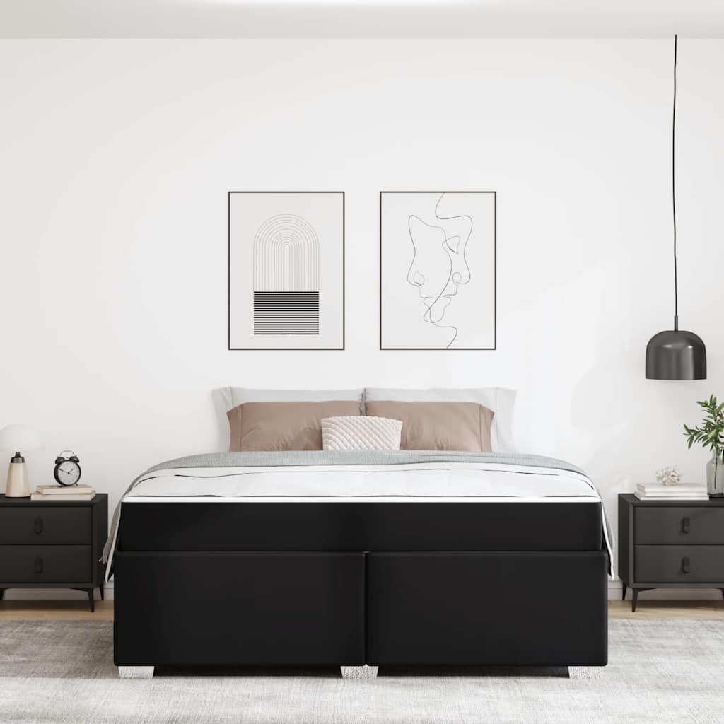 vidaXL Σκελετός Κρεβατιού με στρώμα Μαύρο 180 x 200 cm ύφασμα