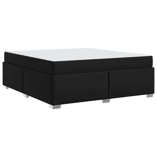 vidaXL Σκελετός Κρεβατιού Μαύρο 200 x 200 cm Τεχνητό δέρμα