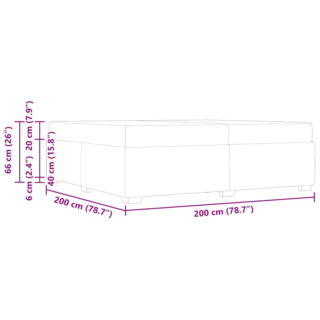vidaXL Σκελετός Κρεβατιού Μαύρο 200 x 200 cm Τεχνητό δέρμα