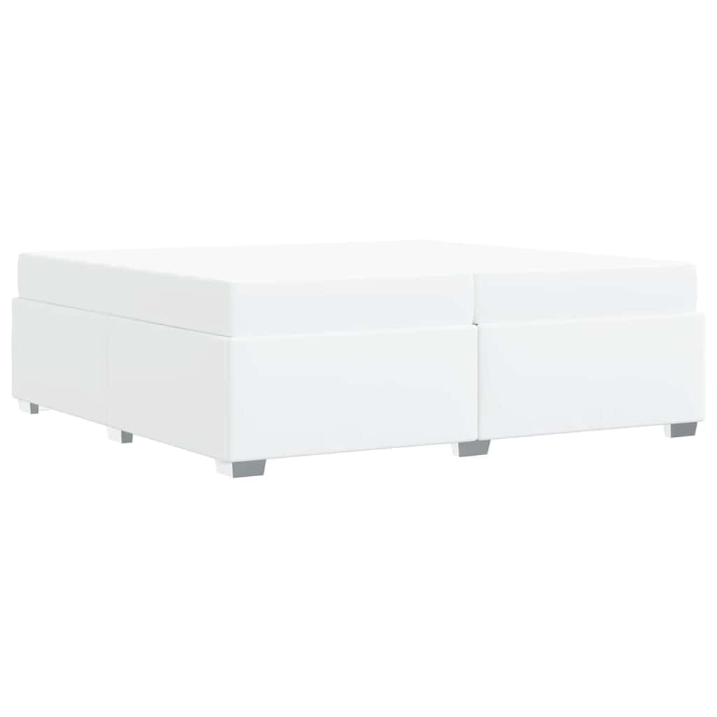 vidaXL Σκελετός Κρεβατιού με στρώμα Λευκό 200 x 200 cm ύφασμα