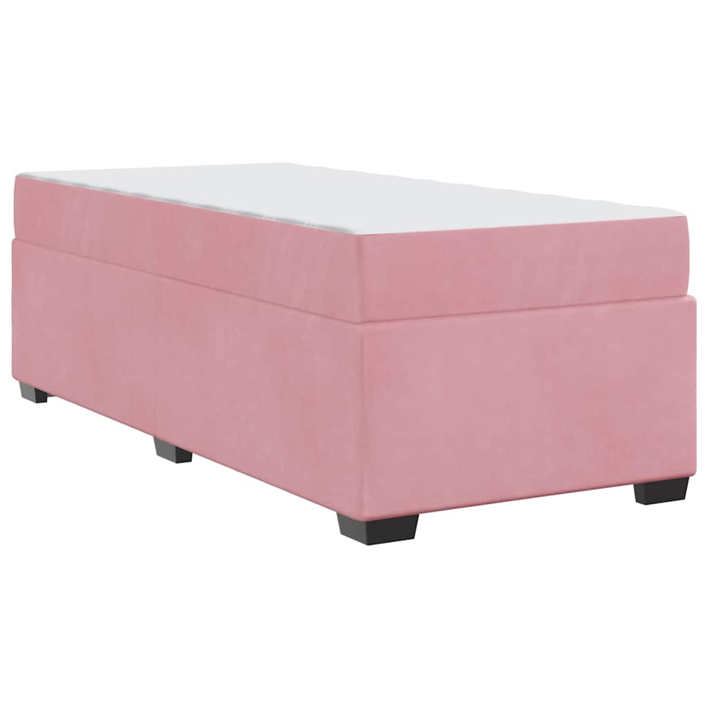vidaXL Σκελετός Κρεβατιού με στρώμα Ροζ 90 x 190 cm ύφασμα