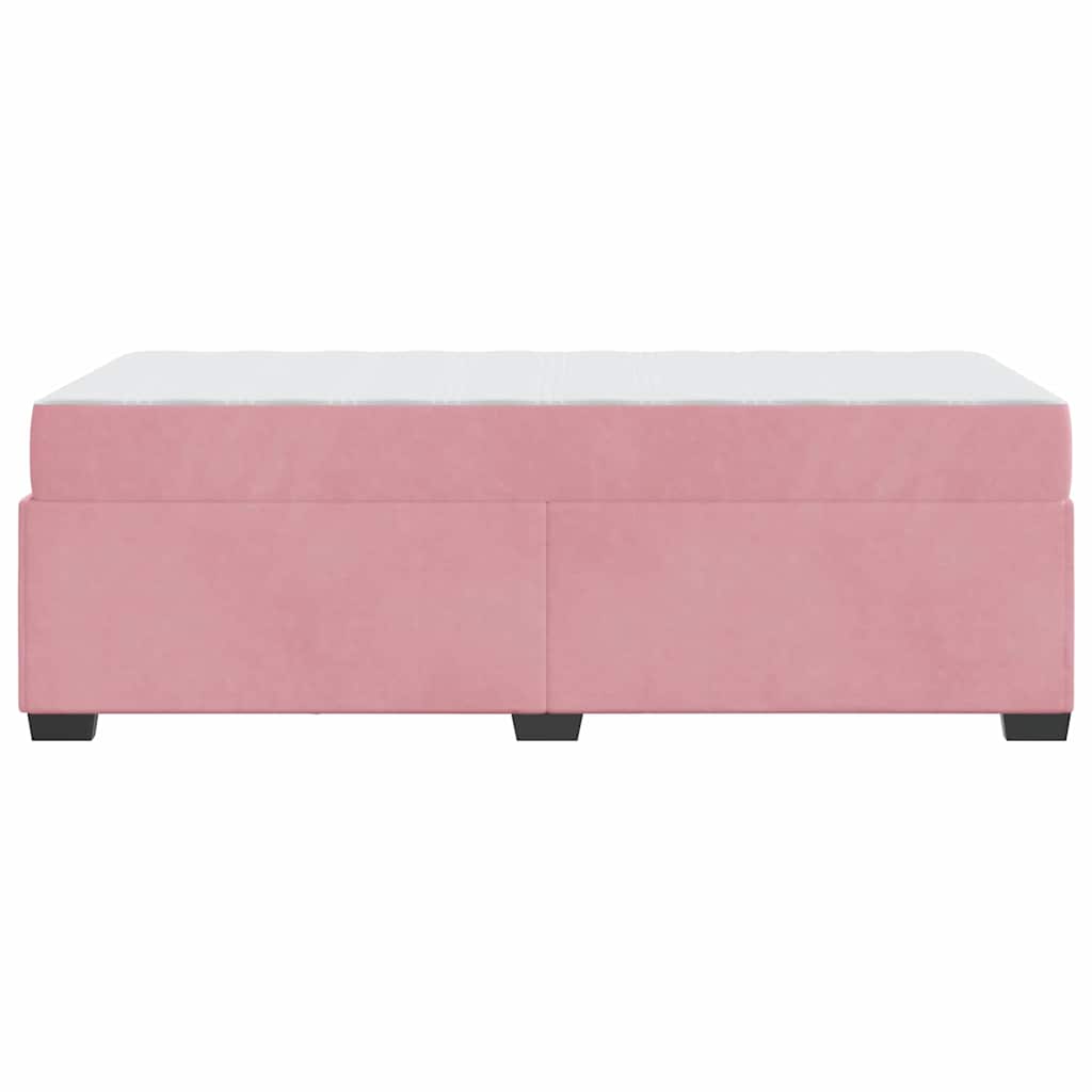 vidaXL Σκελετός Κρεβατιού με στρώμα Ροζ 90 x 190 cm ύφασμα