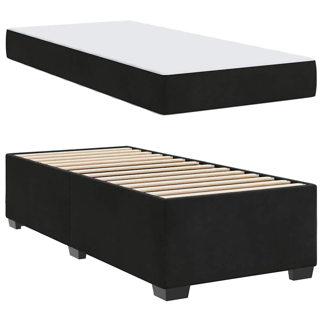 vidaXL Σκελετός κρεβατιού με στρώμα Μαύρο 100 x 200 cm Βελούδο