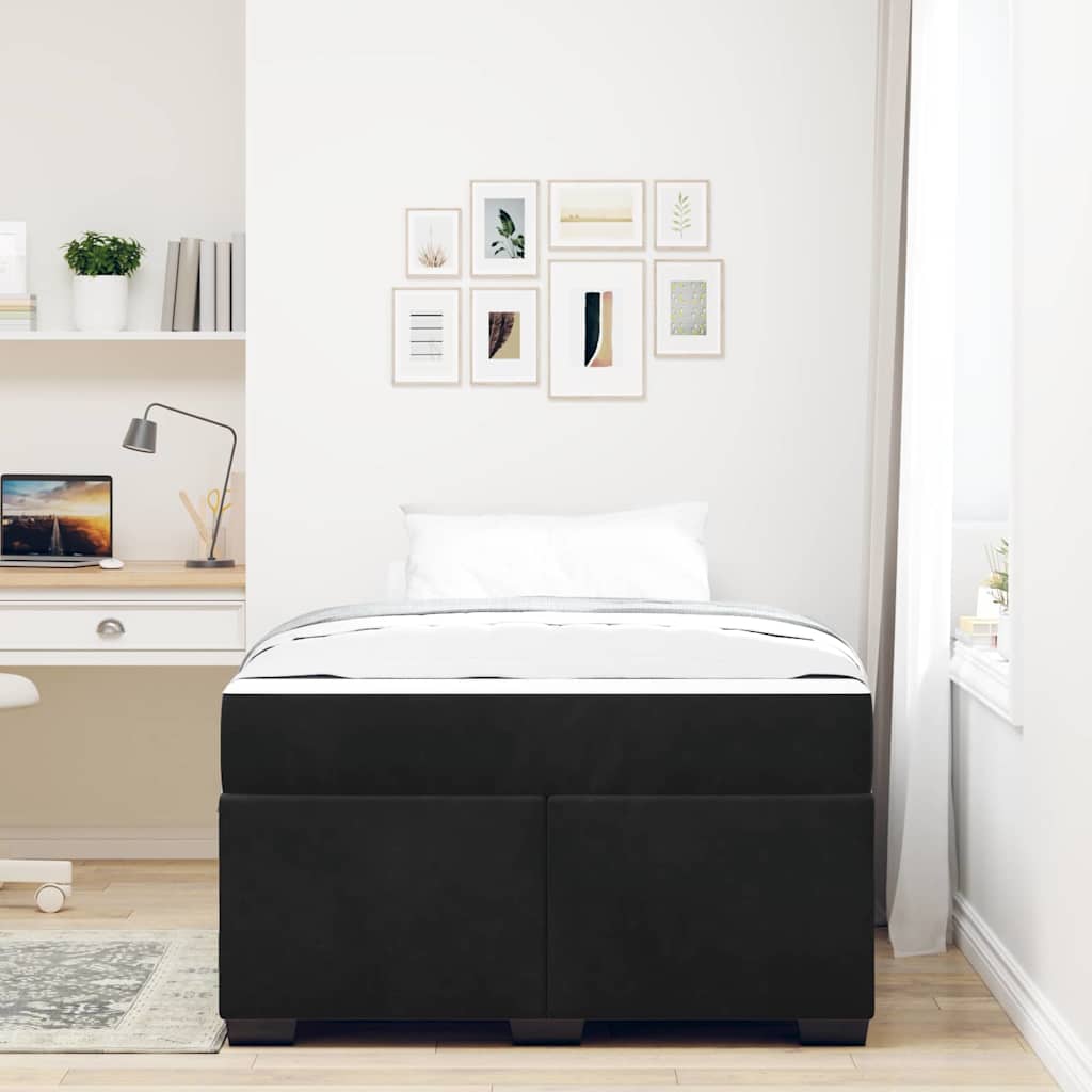 vidaXL Σκελετός κρεβατιού με στρώμα Μαύρο 120 x 190 cm Βελούδο
