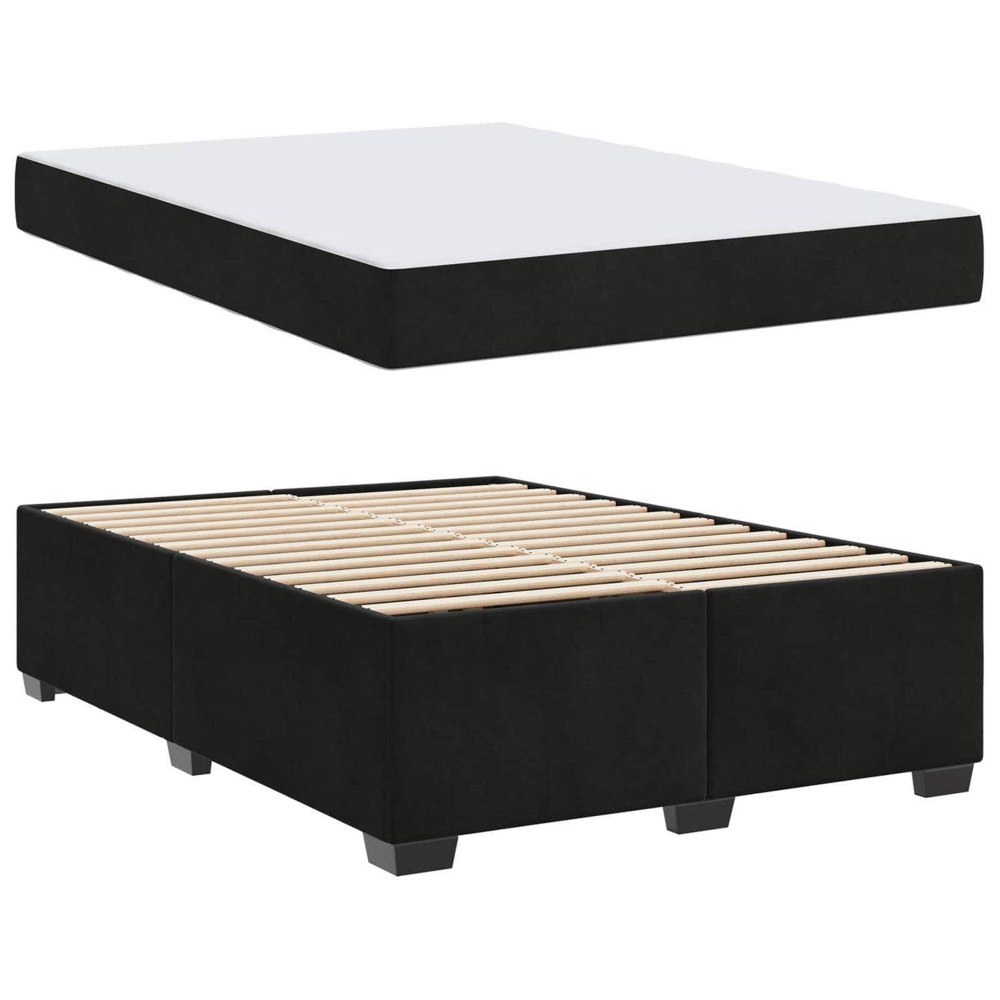 vidaXL Σκελετός Κρεβατιού με στρώμα Μαύρο 140 x 200 cm ύφασμα
