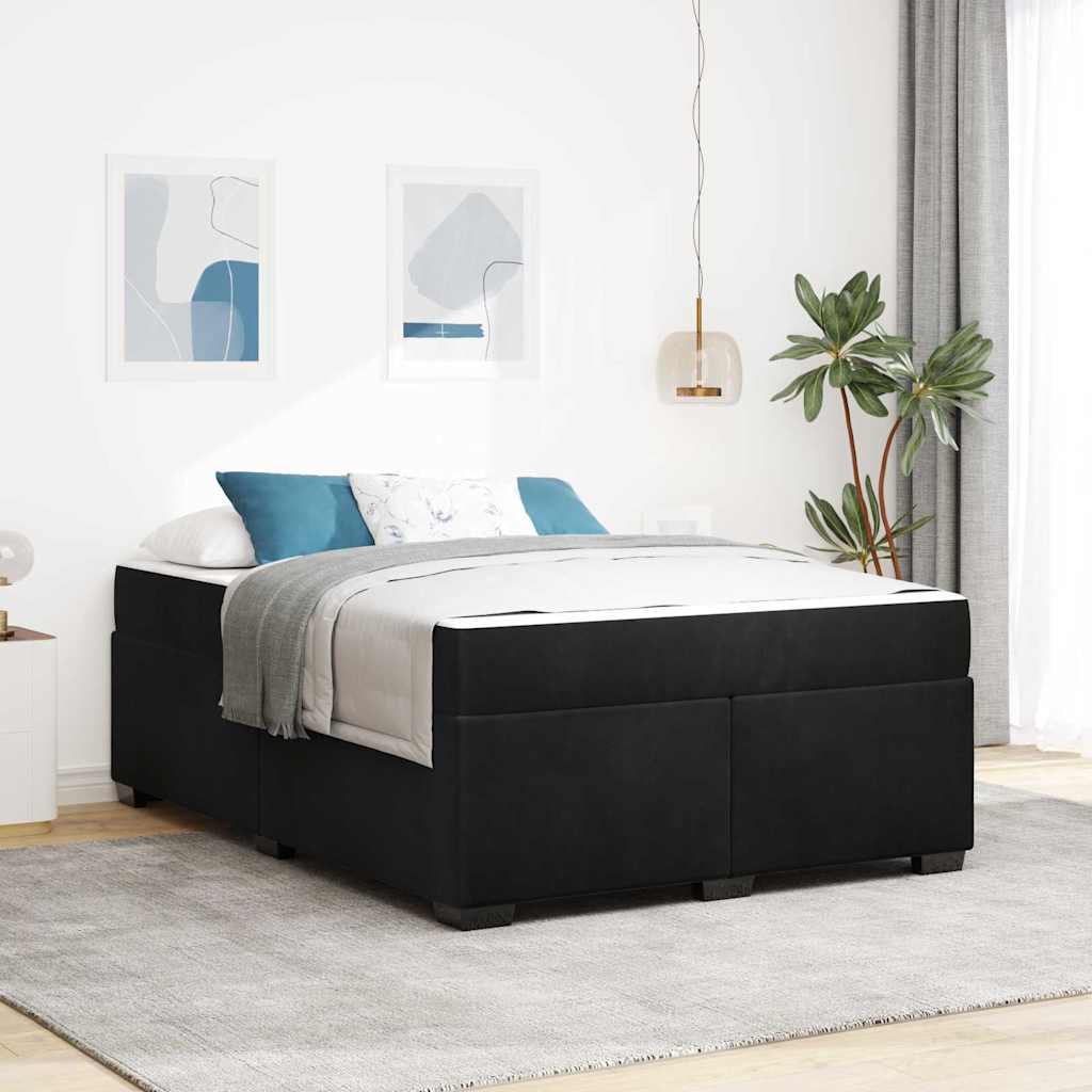 vidaXL Σκελετός κρεβατιού με στρώμα Μαύρο 160 x 200 cm Βελούδο