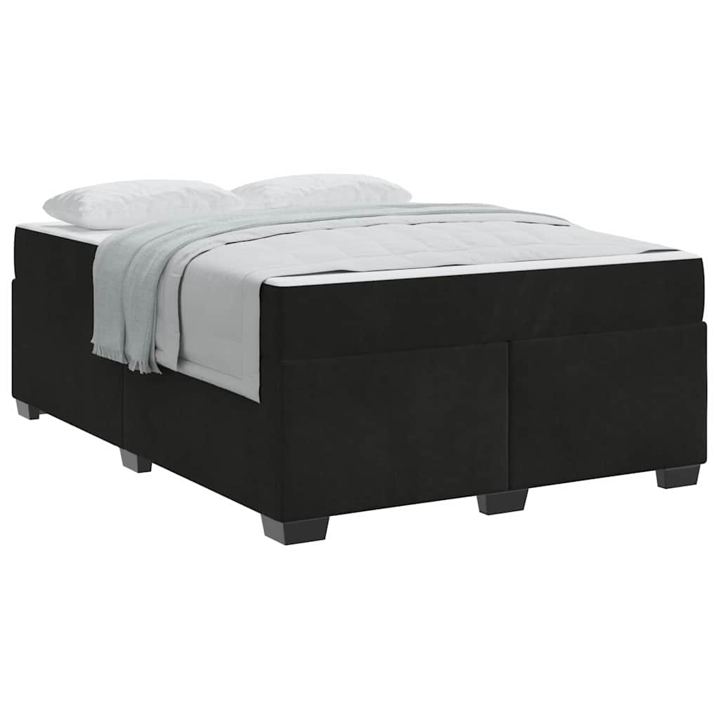 vidaXL Σκελετός κρεβατιού με στρώμα Μαύρο 160 x 200 cm Βελούδο