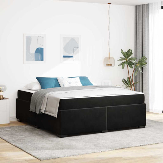 vidaXL Σκελετός Κρεβατιού με στρώμα Μαύρο 180 x 200 cm Βελούδο
