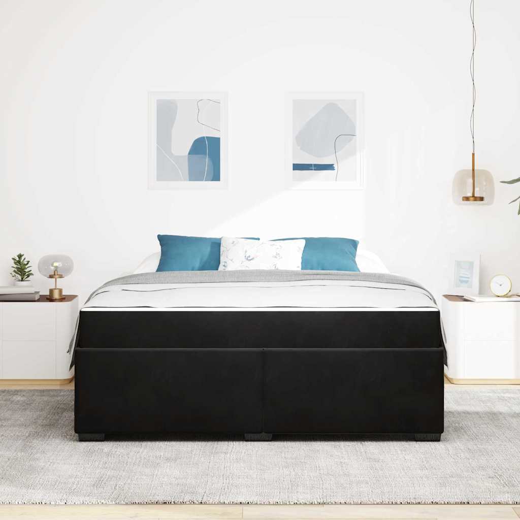 vidaXL Σκελετός Κρεβατιού με στρώμα Μαύρο 180 x 200 cm Βελούδο