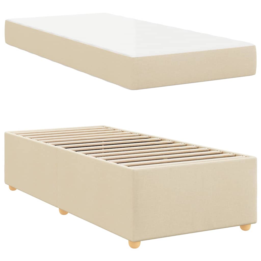 vidaXL Σκελετός Κρεβατιού με στρώμα Κρεμ 80 x 200 cm ύφασμα