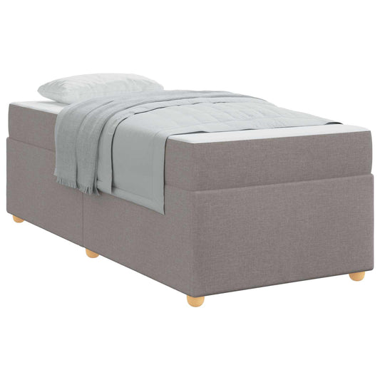 vidaXL Σκελετός Κρεβατιού με στρώμα Taupe 90 x 190 cm ύφασμα