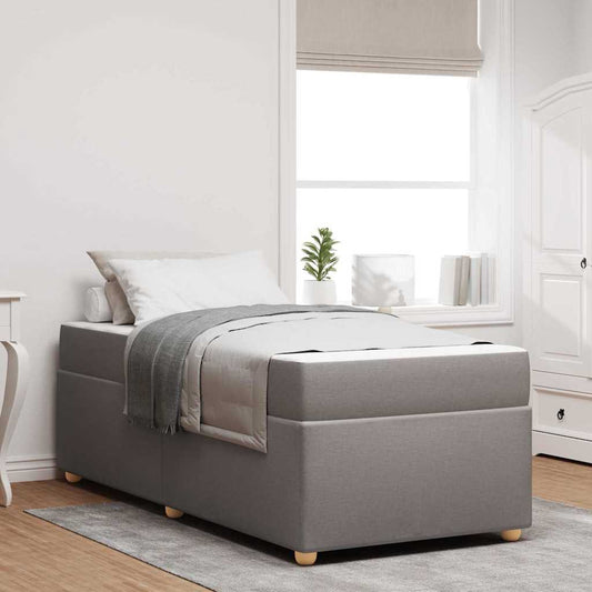 vidaXL Σκελετός Κρεβατιού με στρώμα Taupe 90 x 200 cm ύφασμα