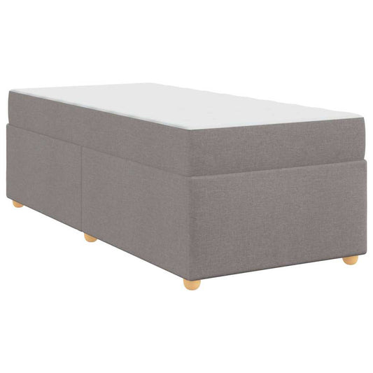 vidaXL Σκελετός Κρεβατιού με στρώμα Taupe 90 x 200 cm ύφασμα