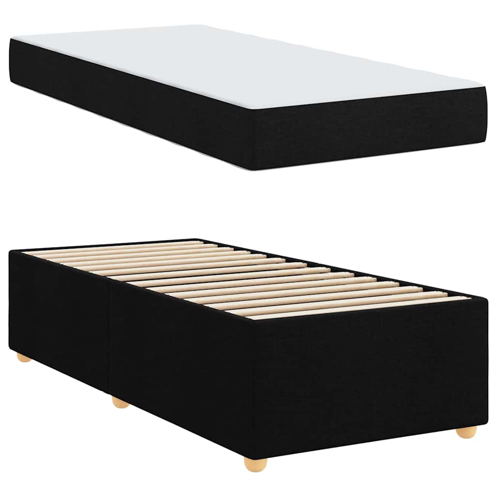 vidaXL Σκελετός Κρεβατιού με στρώμα Μαύρο 100 x 200 cm ύφασμα