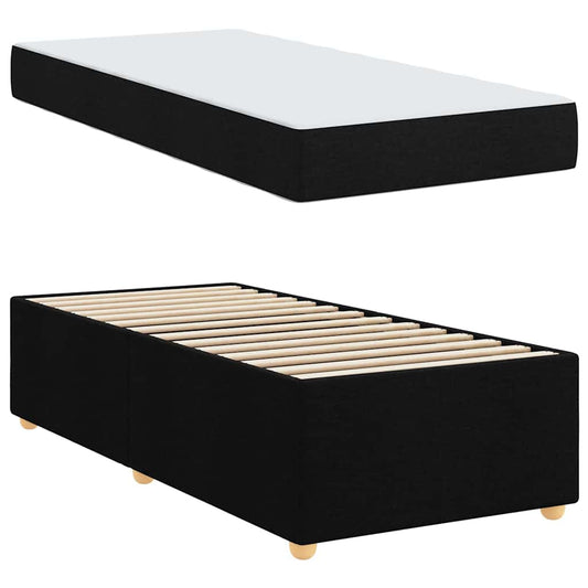 vidaXL Σκελετός Κρεβατιού με στρώμα Μαύρο 100 x 200 cm ύφασμα