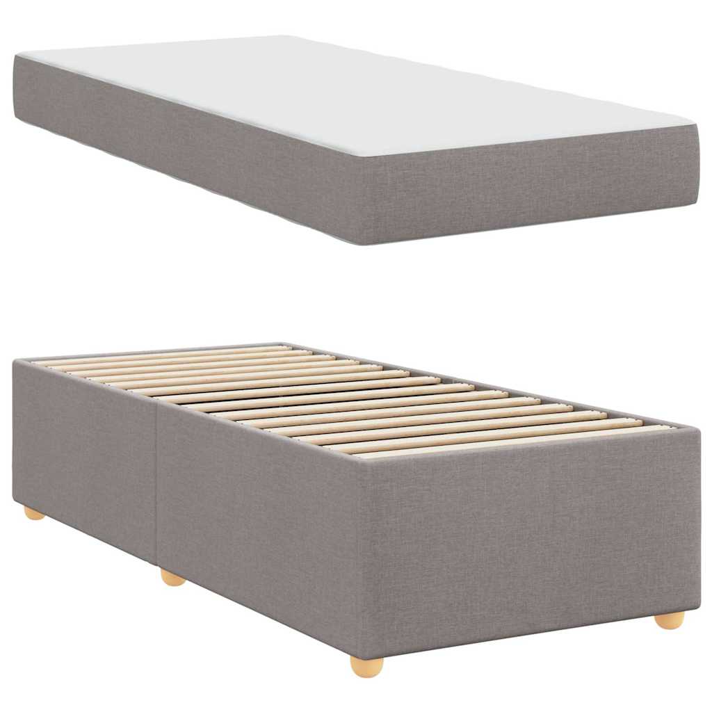 vidaXL Σκελετός Κρεβατιού με στρώμα Taupe 100 x 200 cm ύφασμα