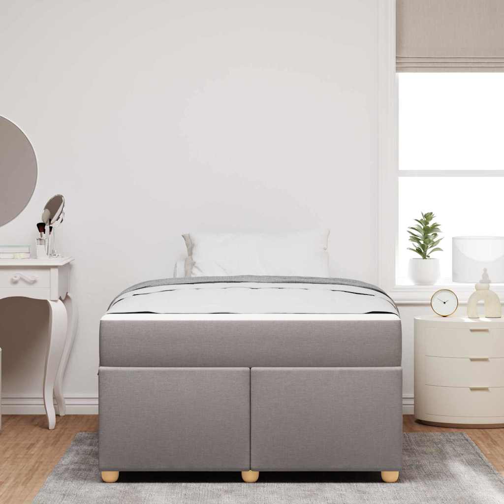 vidaXL Σκελετός Κρεβατιού με στρώμα Taupe 120 x 190 cm ύφασμα