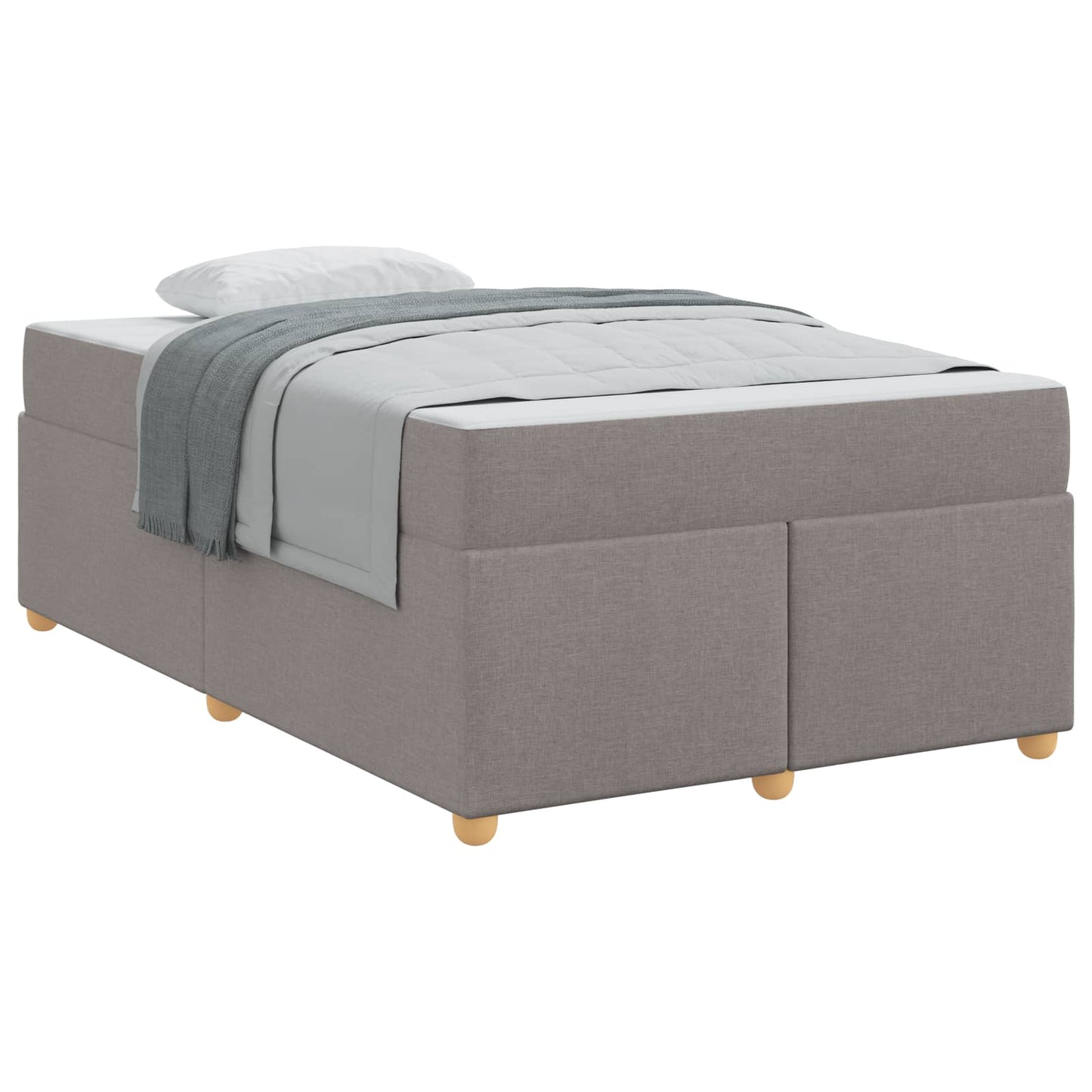 vidaXL Σκελετός Κρεβατιού με στρώμα Taupe 120 x 190 cm ύφασμα