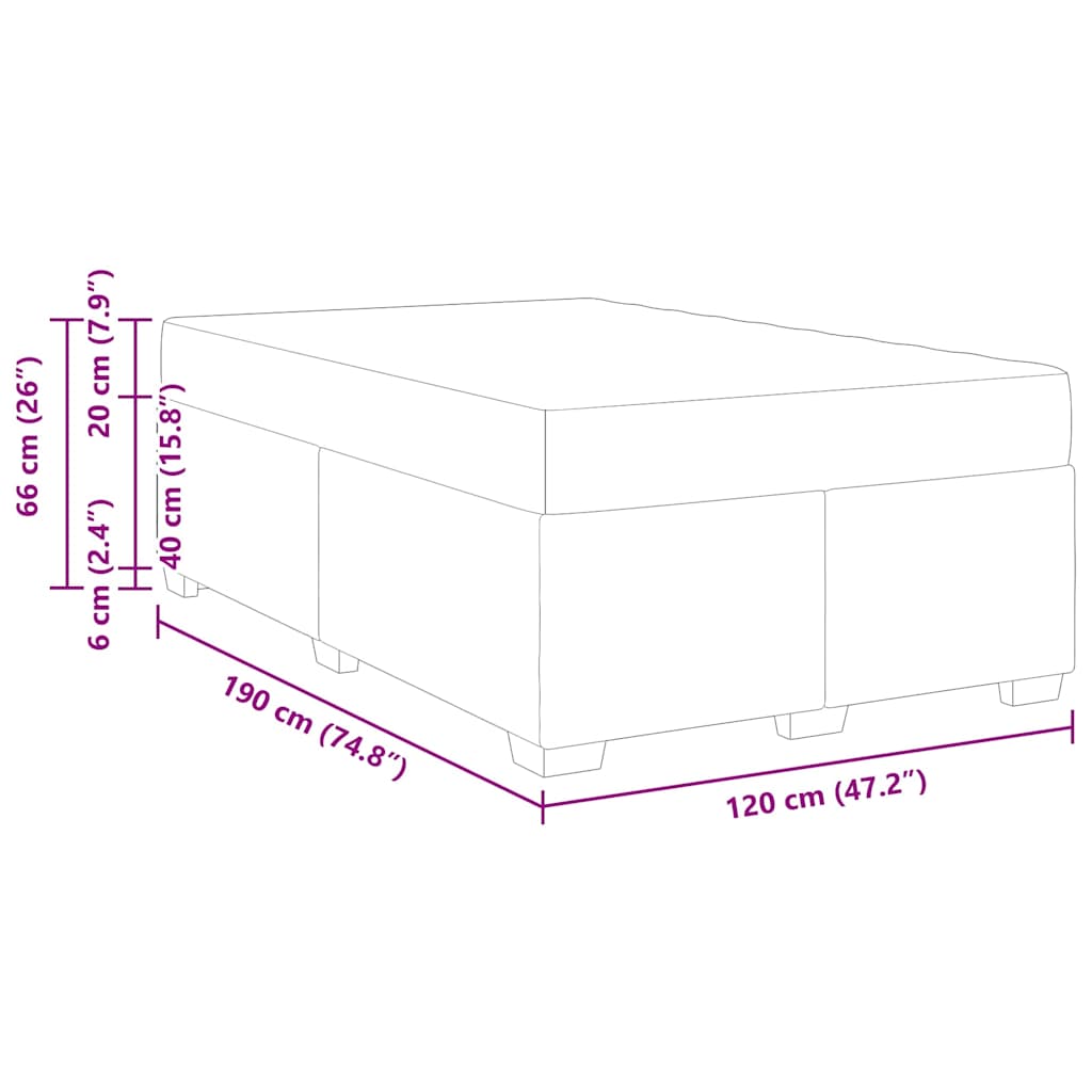 vidaXL Σκελετός Κρεβατιού με στρώμα Taupe 120 x 190 cm ύφασμα