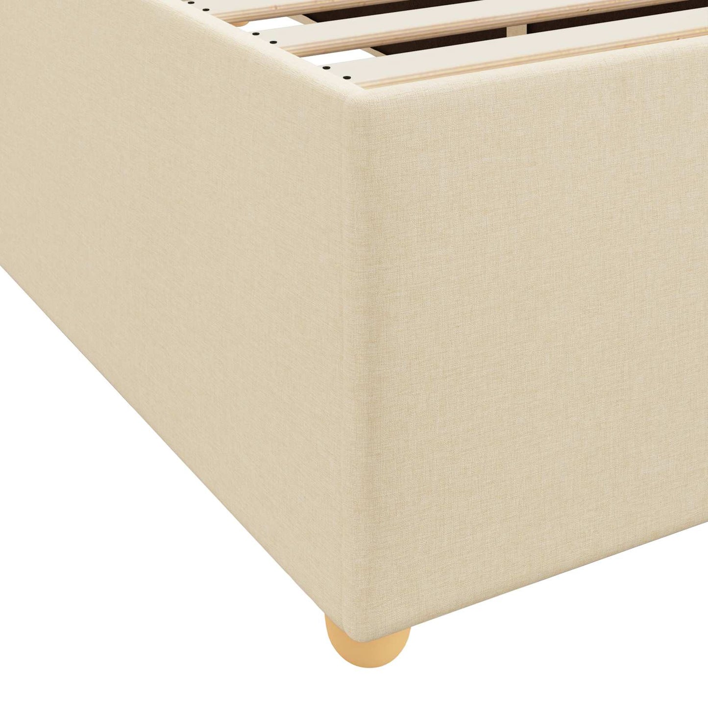 vidaXL Σκελετός Κρεβατιού με στρώμα Κρεμ 120 x 190 cm ύφασμα