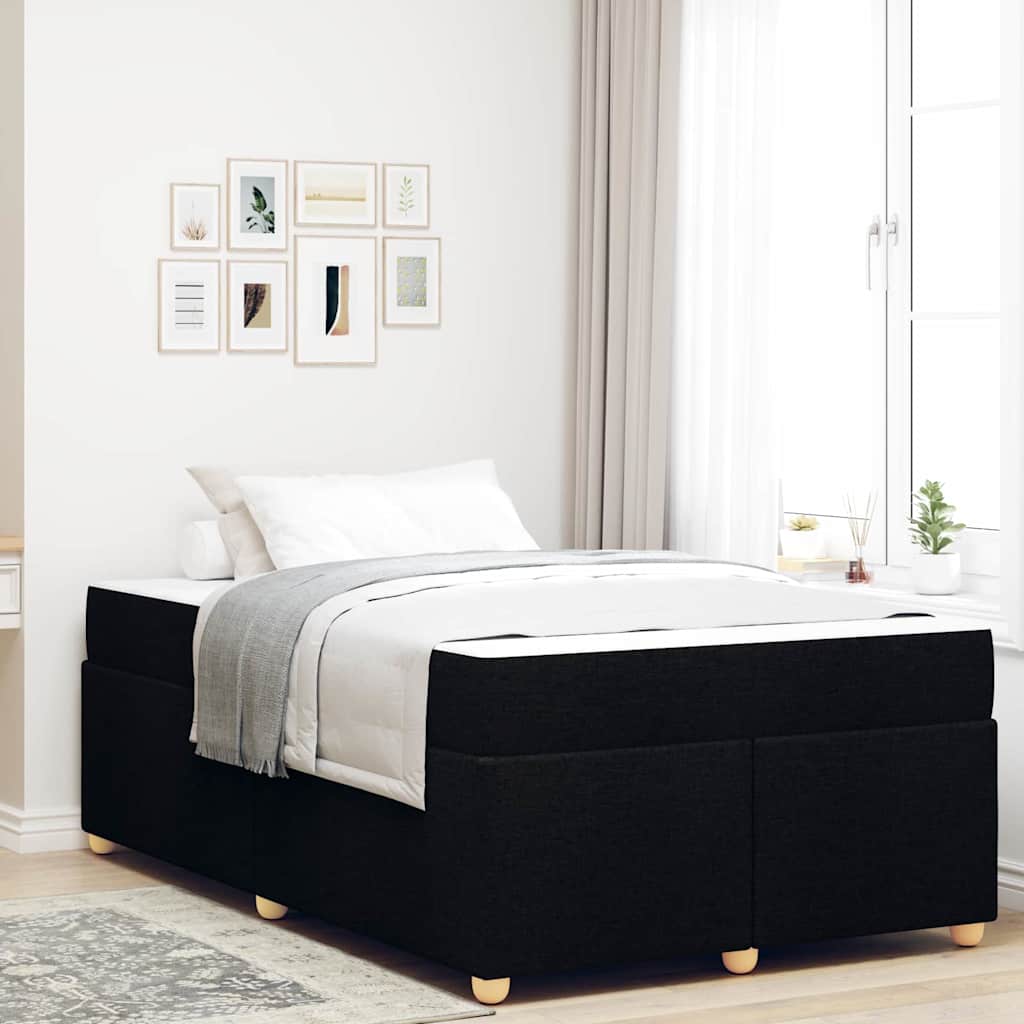 vidaXL Σκελετός Κρεβατιού με στρώμα Μαύρο 120 x 200 cm ύφασμα
