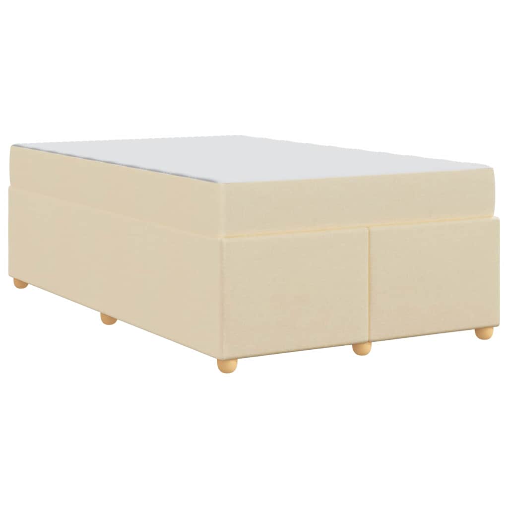 vidaXL Σκελετός Κρεβατιού με στρώμα Κρεμ 120 x 200 cm ύφασμα