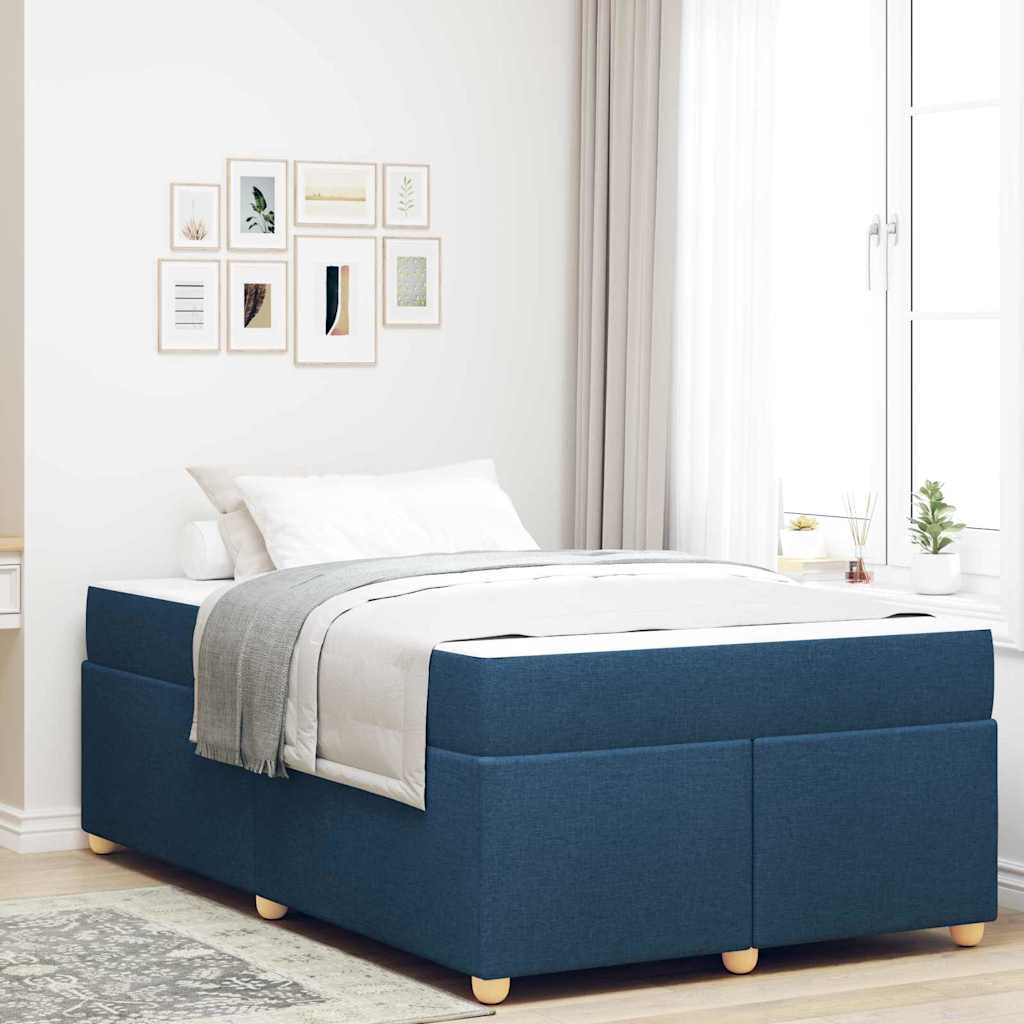 vidaXL Σκελετός Κρεβατιού με στρώμα Μπλε 120 x 200 cm ύφασμα