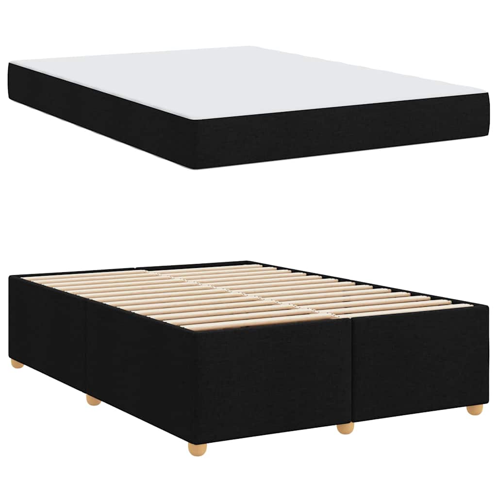 vidaXL Σκελετός Κρεβατιού με στρώμα Μαύρο 140 x 200 cm ύφασμα
