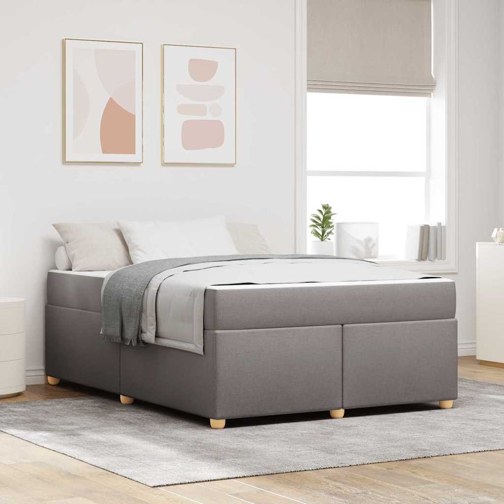 vidaXL Σκελετός Κρεβατιού με στρώμα Taupe 140 x 200 cm ύφασμα